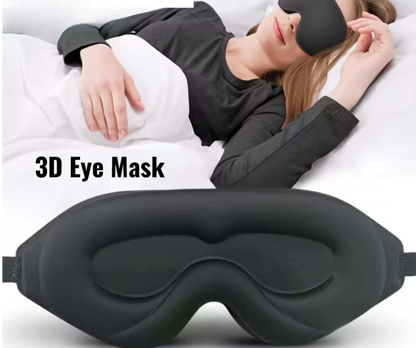 3D Blackout Sleep Eye Mask with Travel Pouch - Comfort Mask