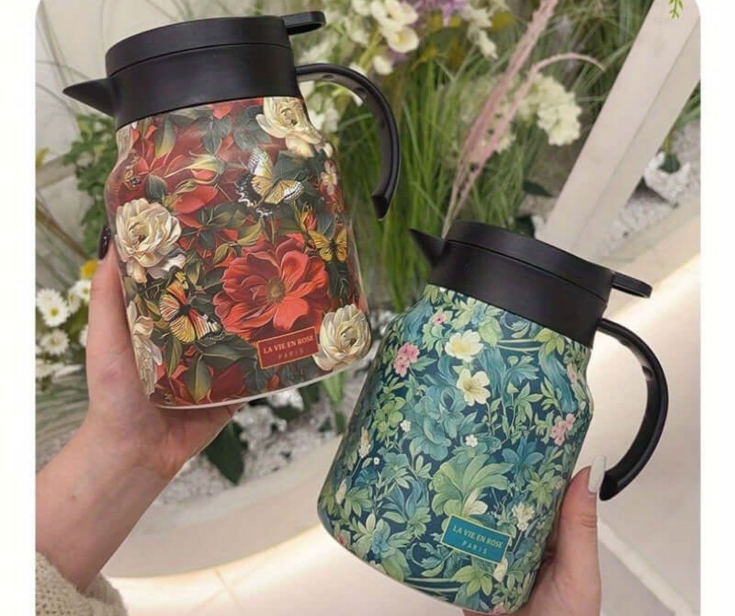 Teatime Charm Stainless Steel Tea Infuser Pitcher with Lid