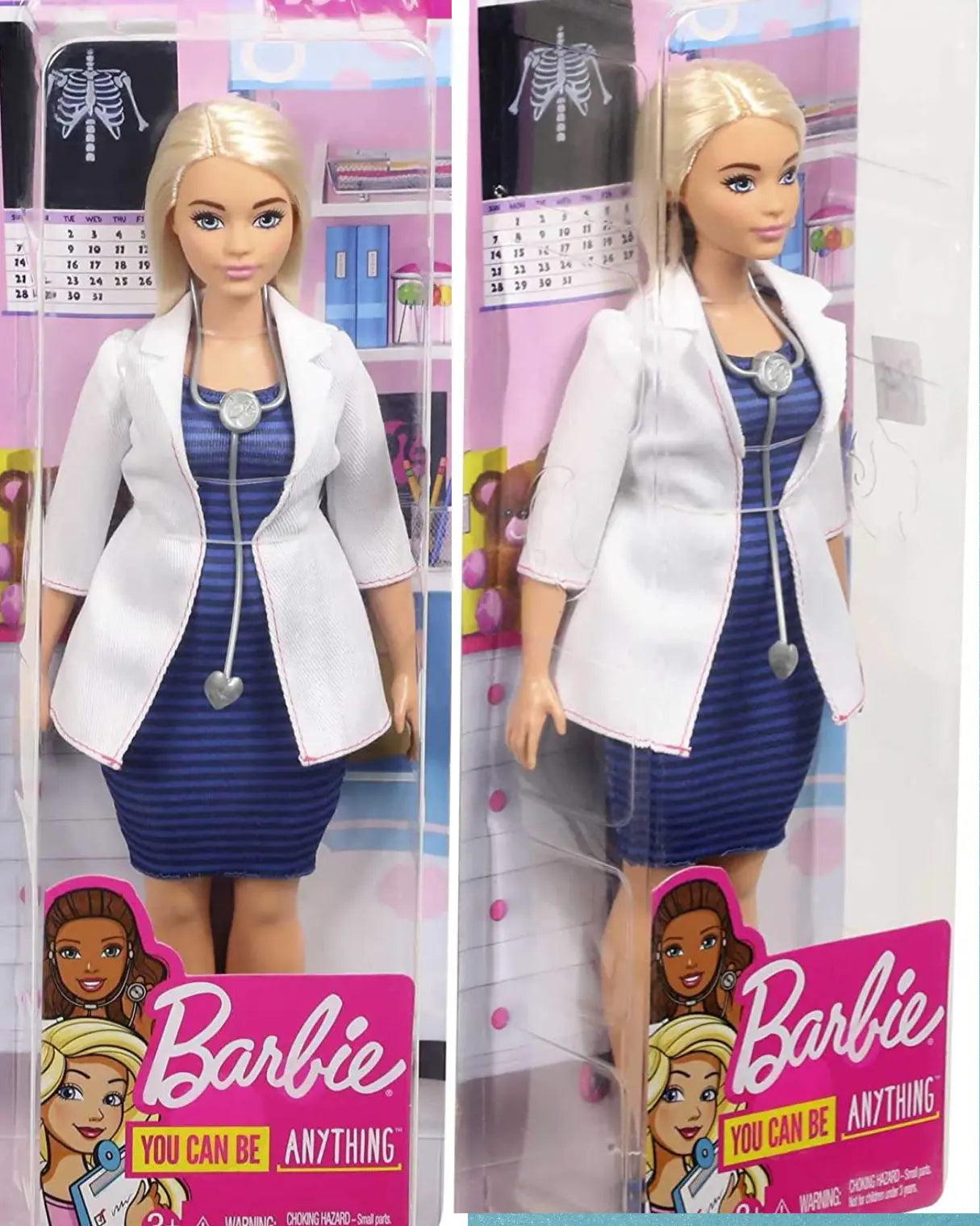 Barbie Curvy Doctor Doll Curvy, Dressed in White Coat