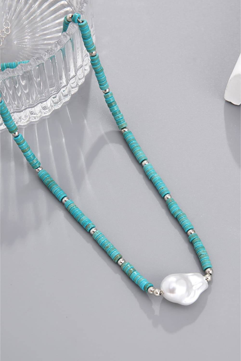 Seaside Serenade: Turquoise and Pearl Necklace