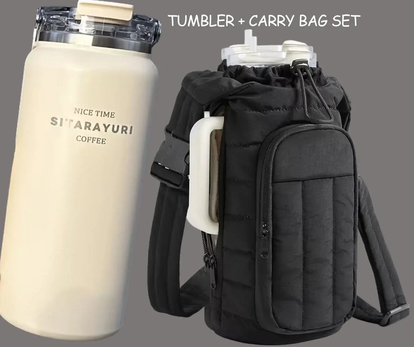 50oz Insulated Water Bottle with Crossbody Sleeve