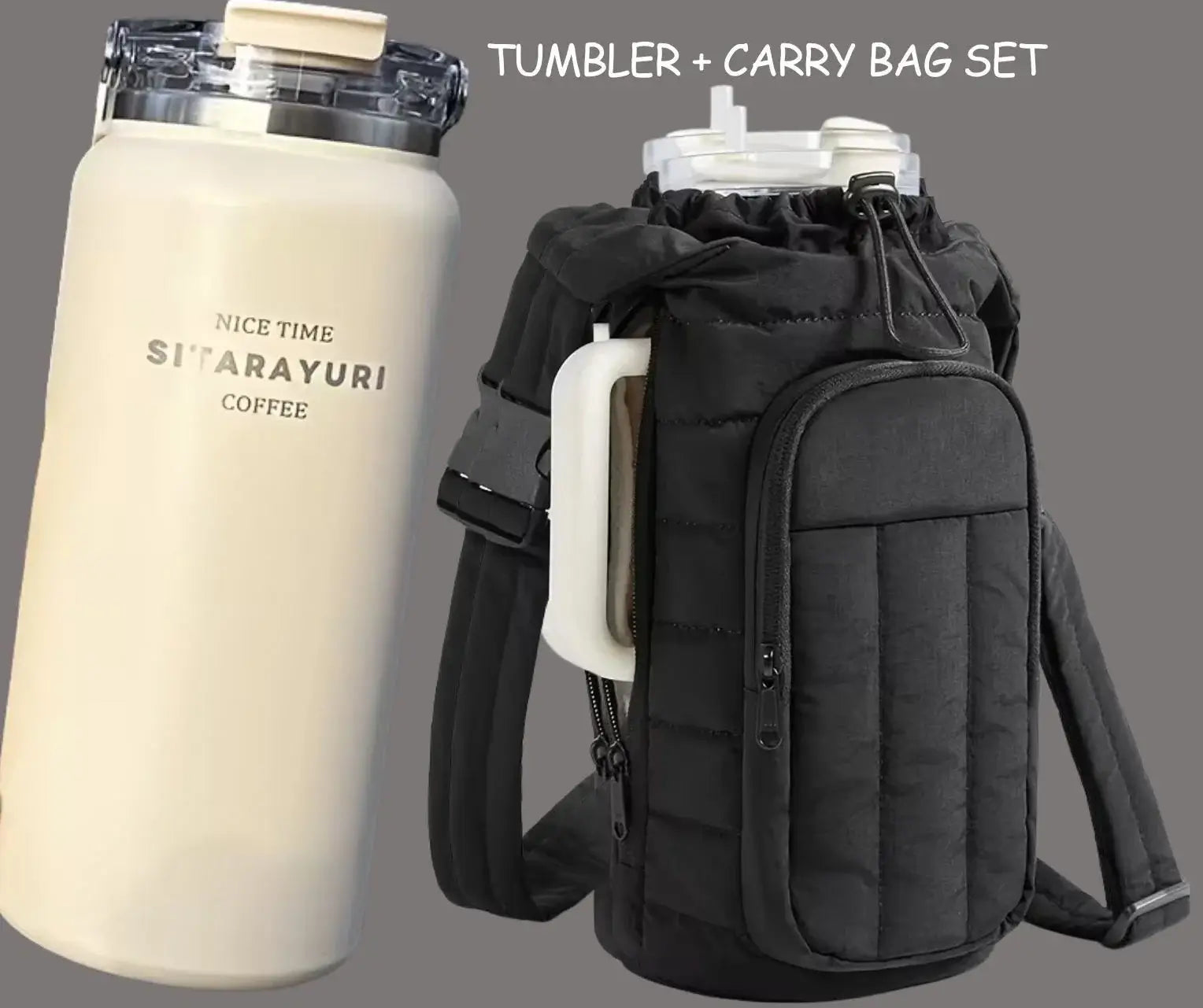 50oz Insulated Water Bottle with Crossbody Sleeve