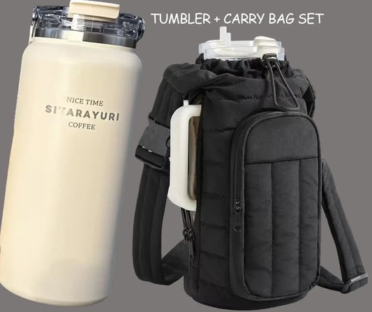 50oz Insulated Water Bottle with Crossbody Sleeve
