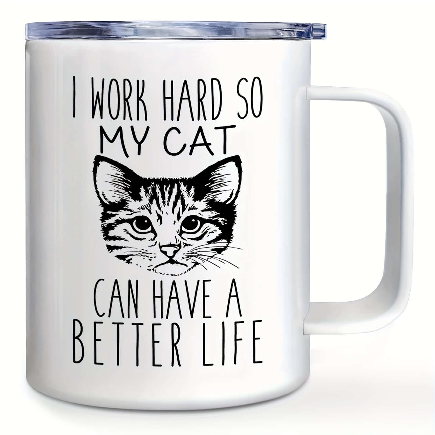 Feline Motivation: 12oz Travel Mug for Cat Lovers