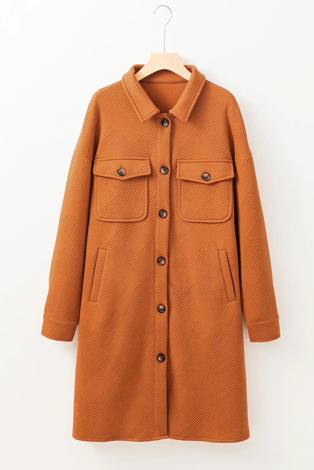 Textured Sophistication: Collared Neck Coat