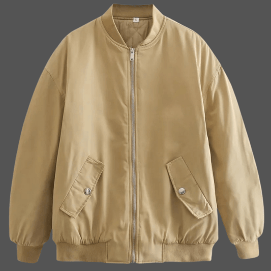 Timeless Comfort: Loose Fit Cotton Baseball Jacket