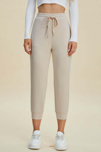 Move Freely: High-Waist Scuba Cropped Pants