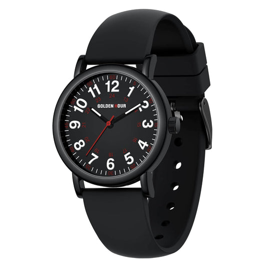 Waterproof Watch for Medical Professionals: 24-Hour Dial & Easy Read