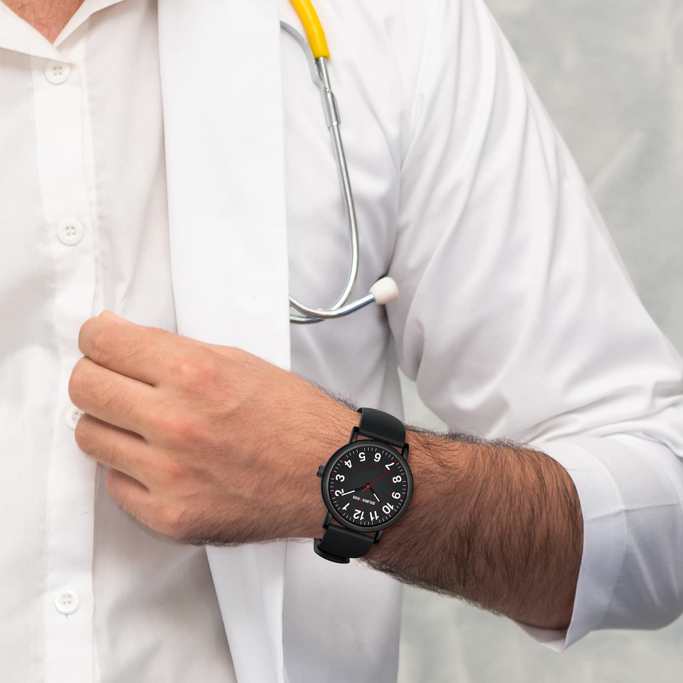 Waterproof Watch for Medical Professionals: 24-Hour Dial & Easy Read