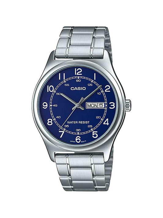 Casio Men's Blue Dial Stainless Steel Dress Watch