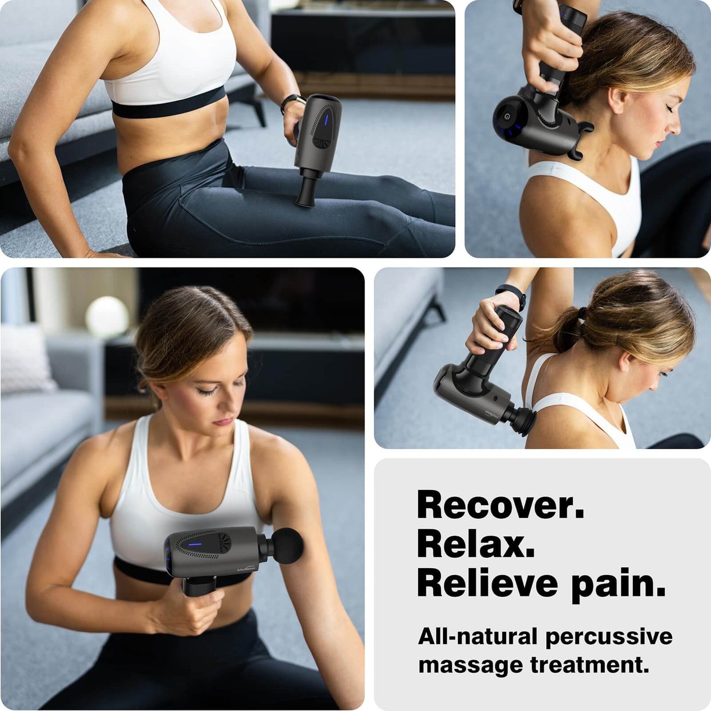 Portable Deep Tissue Massage Gun - Powerful Muscle Massager with USB-C