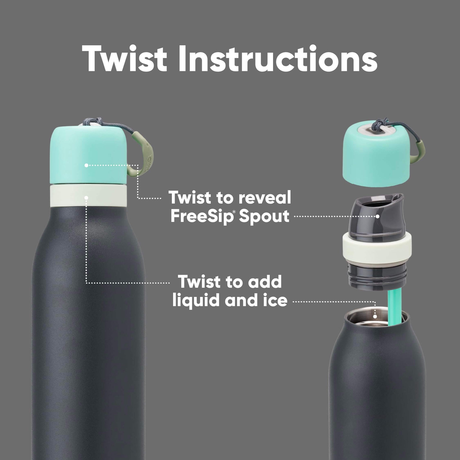FreeSip Fresh: Owala 24oz Stainless Water Bottle with Straw