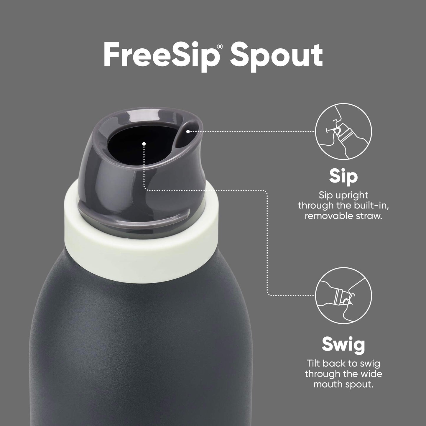 FreeSip Fresh: Owala 24oz Stainless Water Bottle with Straw