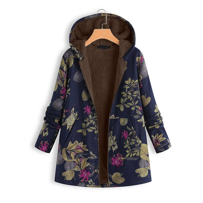 Winter Luxe: Hooded Long Sleeve Vintage Coat