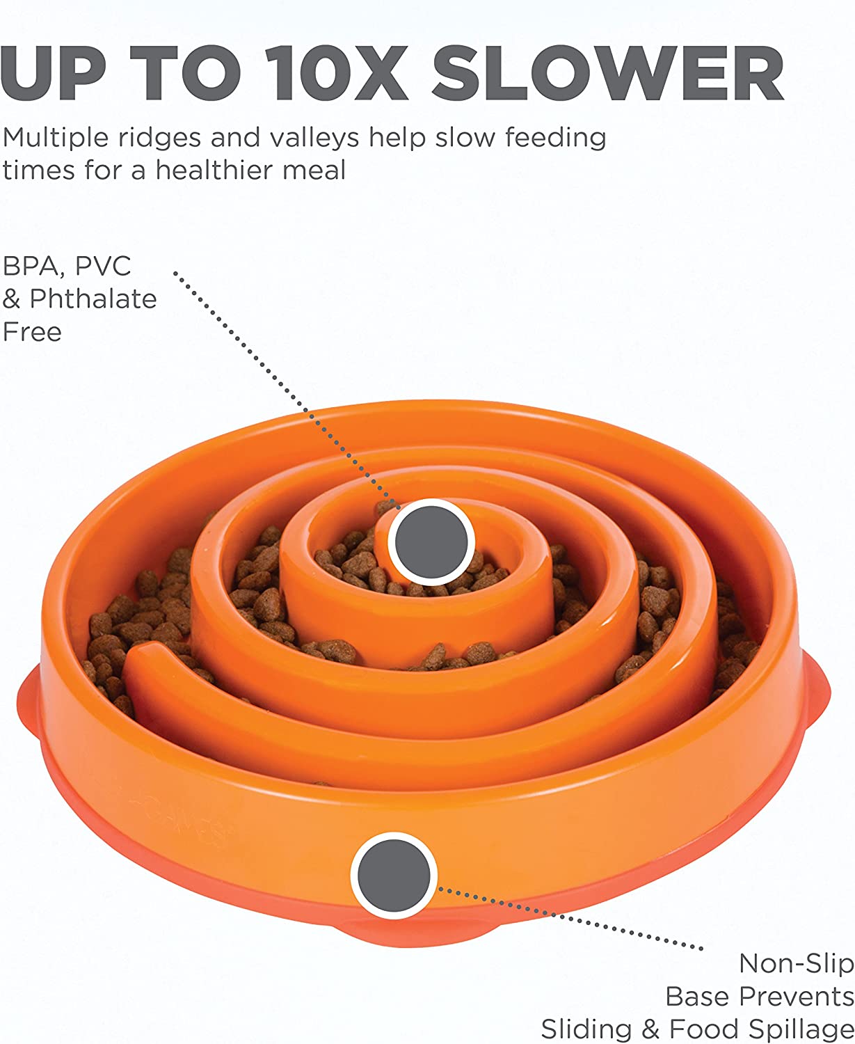Outward Hound Fun Feeder Slo Bowl Large / Regular (Orange) | GreenLifeHuman Emporium