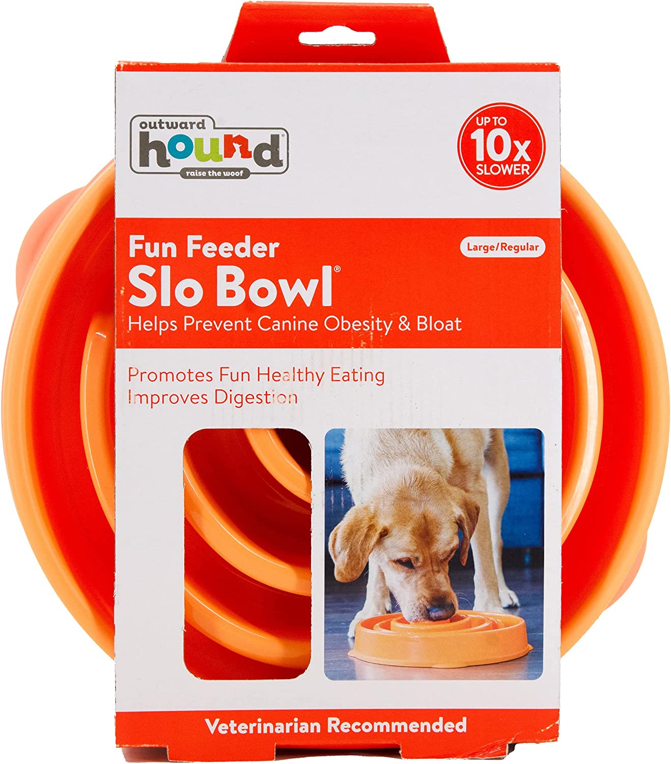Outward Hound Fun Feeder Slo Bowl Large / Regular (Orange) | GreenLifeHuman Emporium