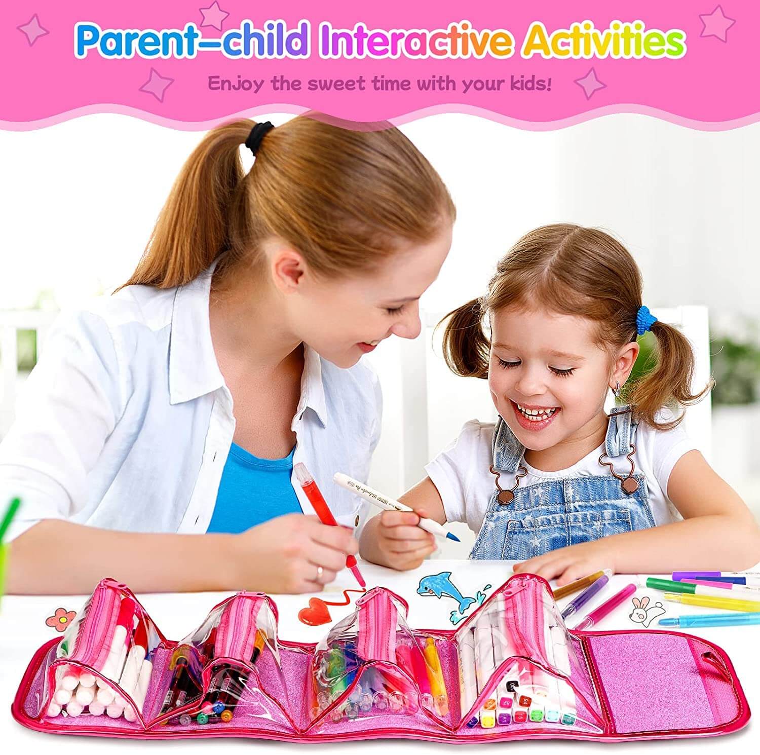 Kids Art Supply Kit with Washable Markers