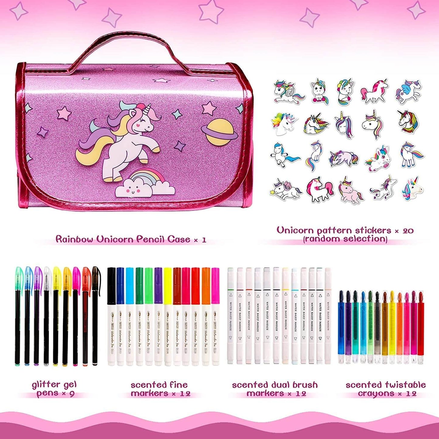 Kids Art Supply Kit with Washable Markers