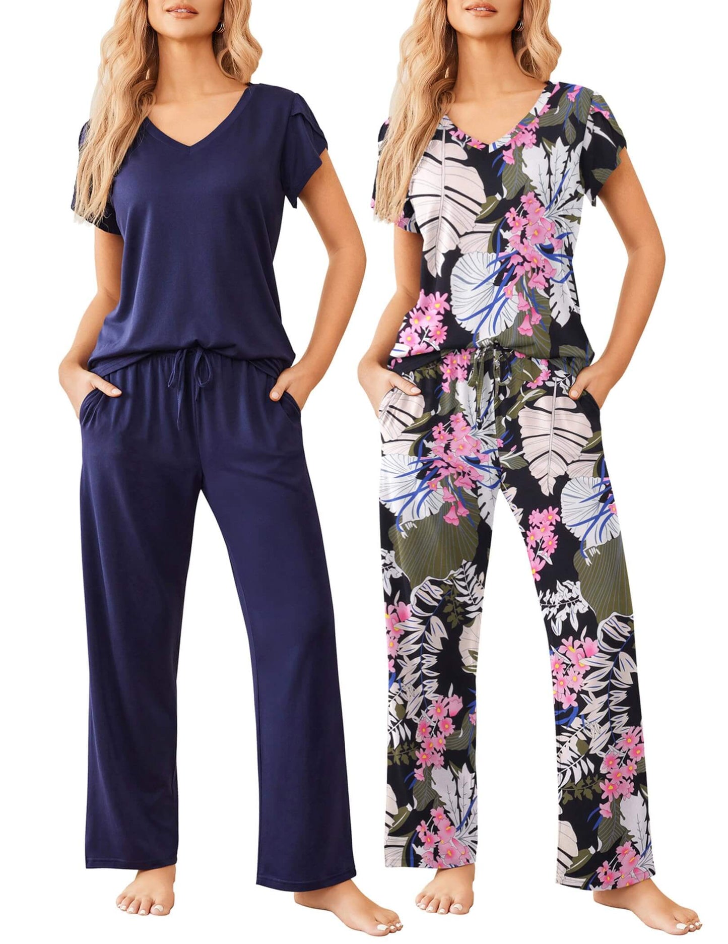 Comfort Duo: 2 Pack Women’s Short Sleeve Pajamas