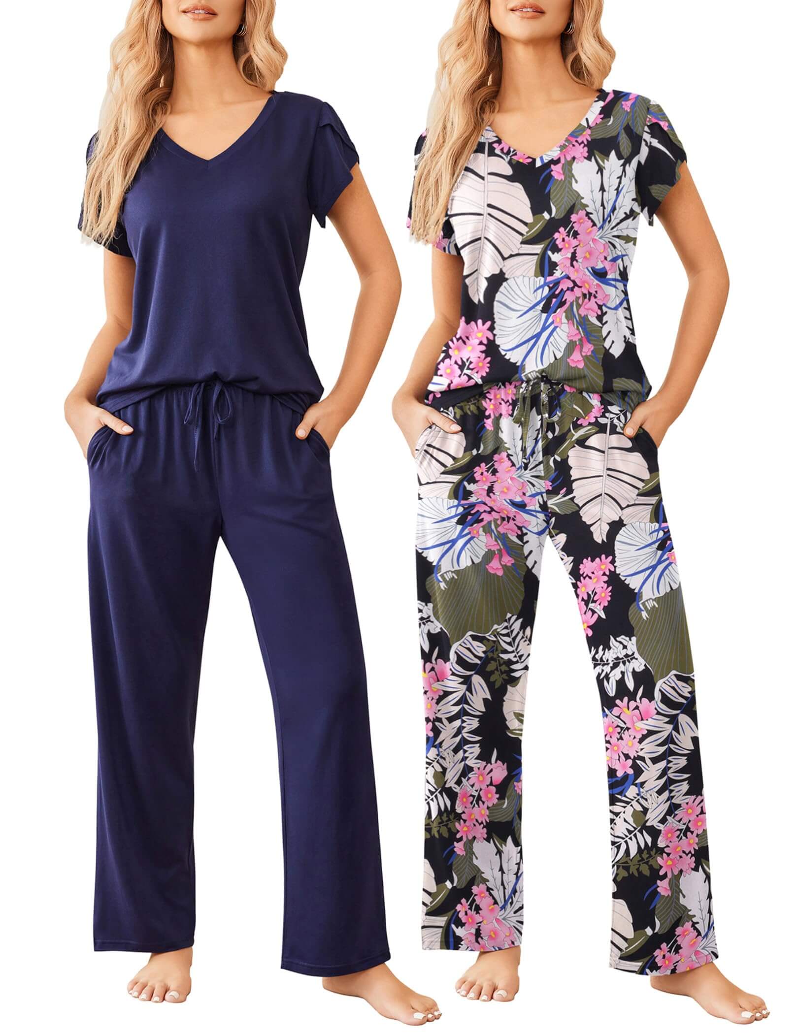 Comfort Duo: 2 Pack Women’s Short Sleeve Pajamas