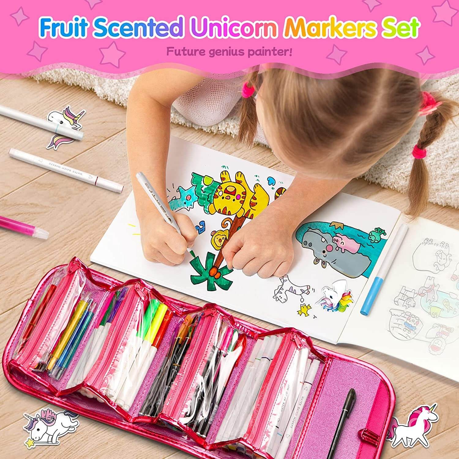 Kids Art Supply Kit with Washable Markers