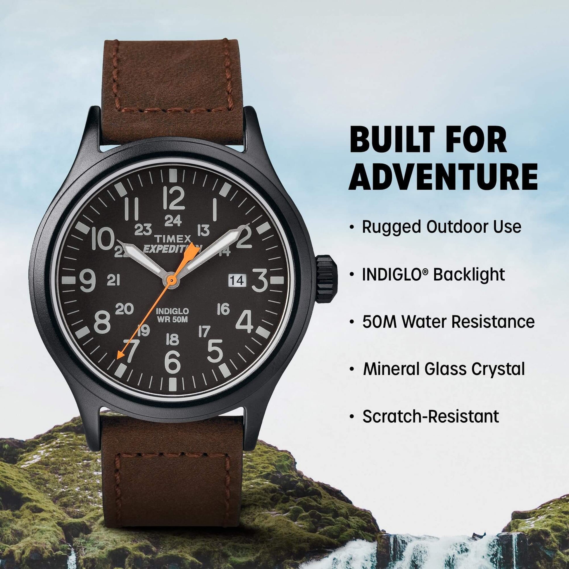 Timex Expedition Scout: Classic 40mm Leather Strap Watch