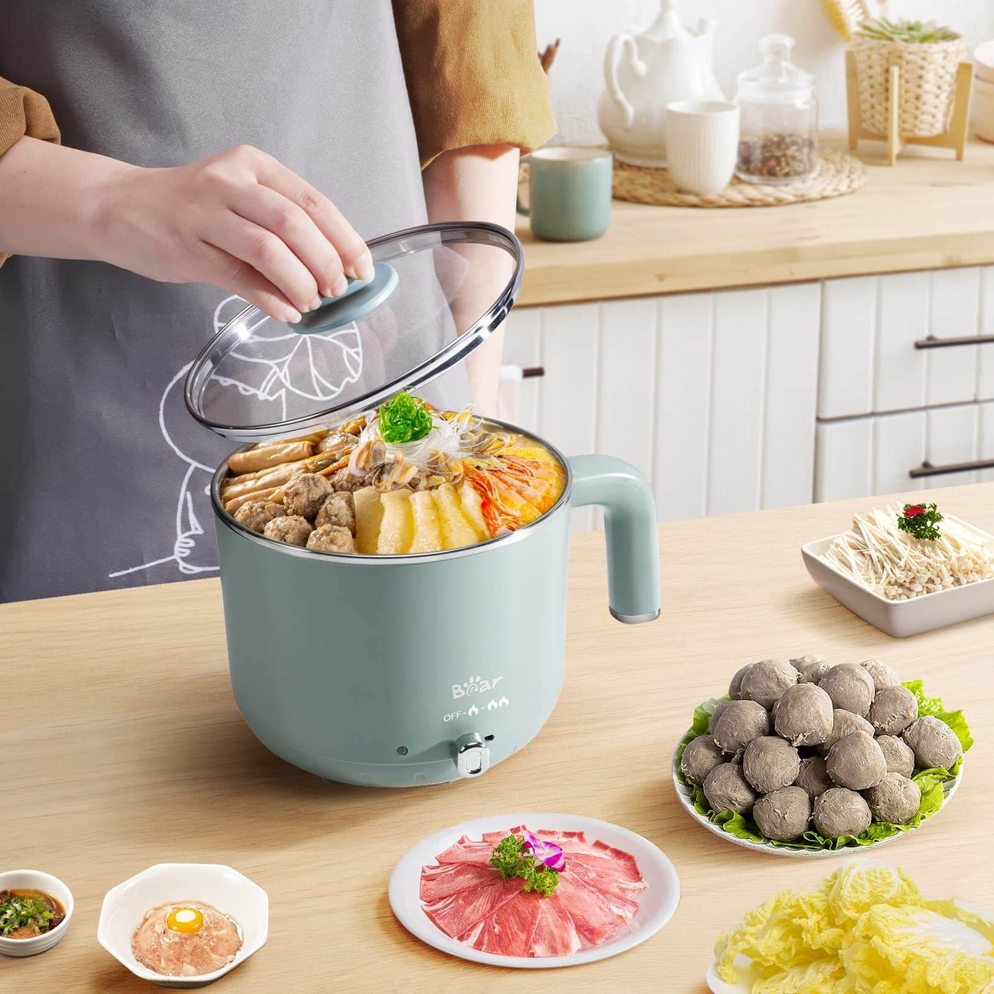 Smart Cooking: Bear Electric Pot with Boil-Dry Protection