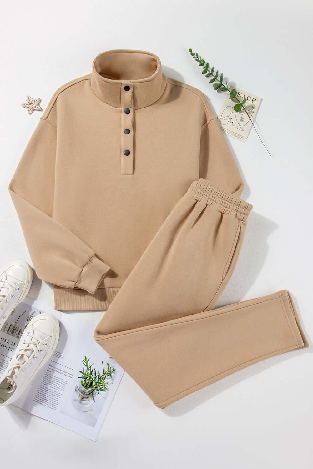 Active Luxe Snap Turtleneck Top & Pants Set