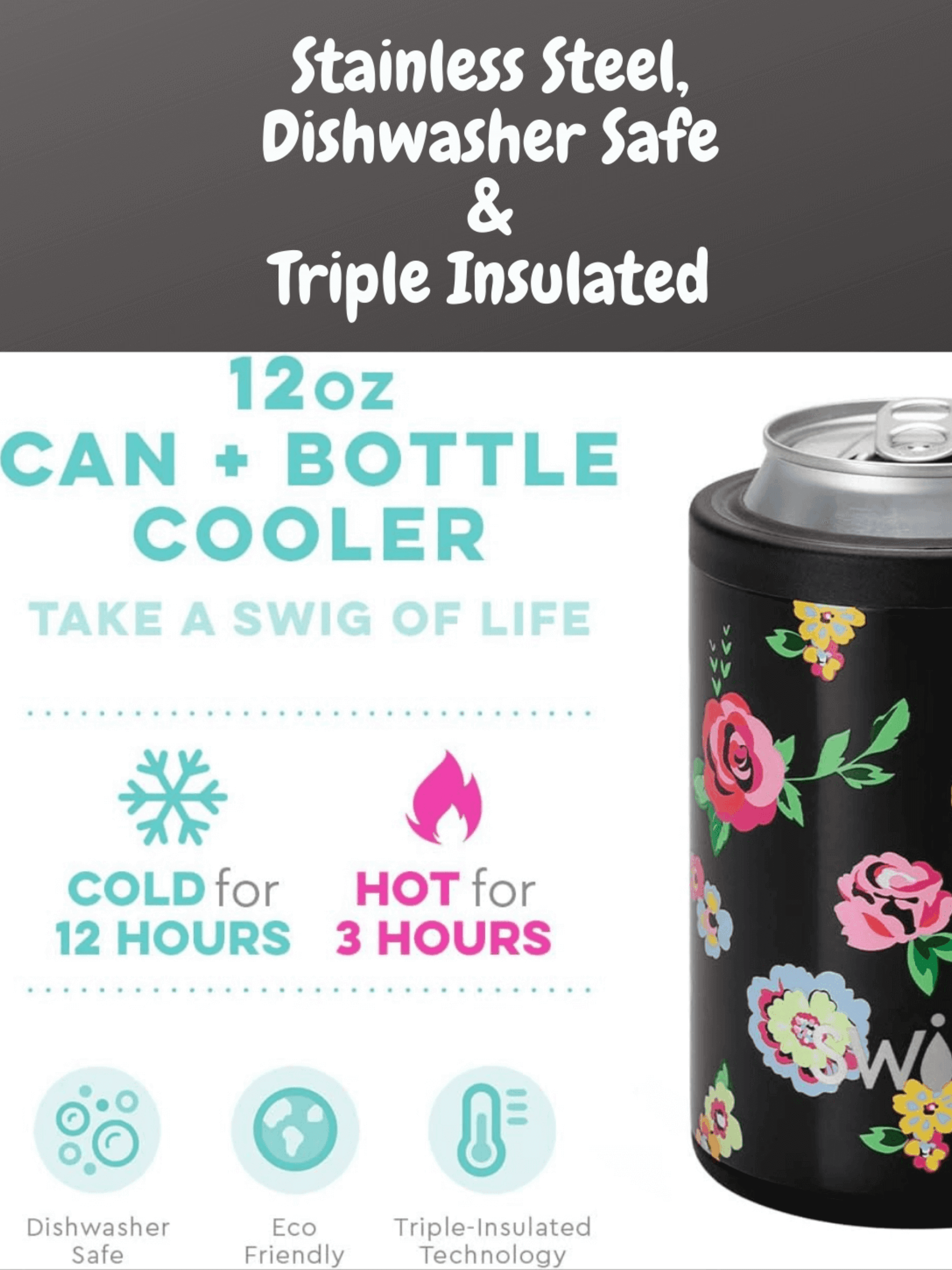 Triple Insulated 12oz Can Sleeve & Bottle Cooler