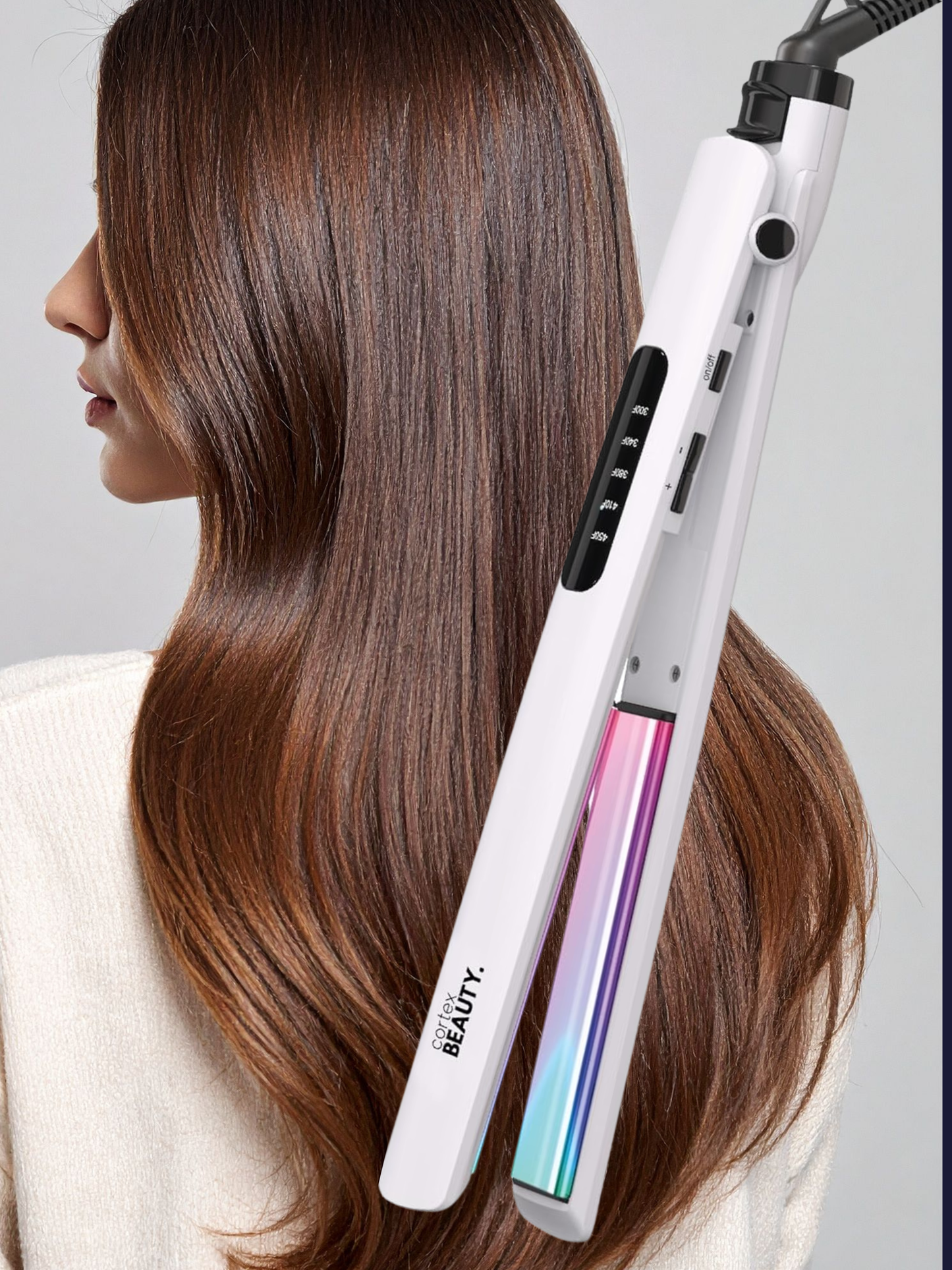 Cortex Beauty Ultra Slim 1-Inch Hair Straightener - White
