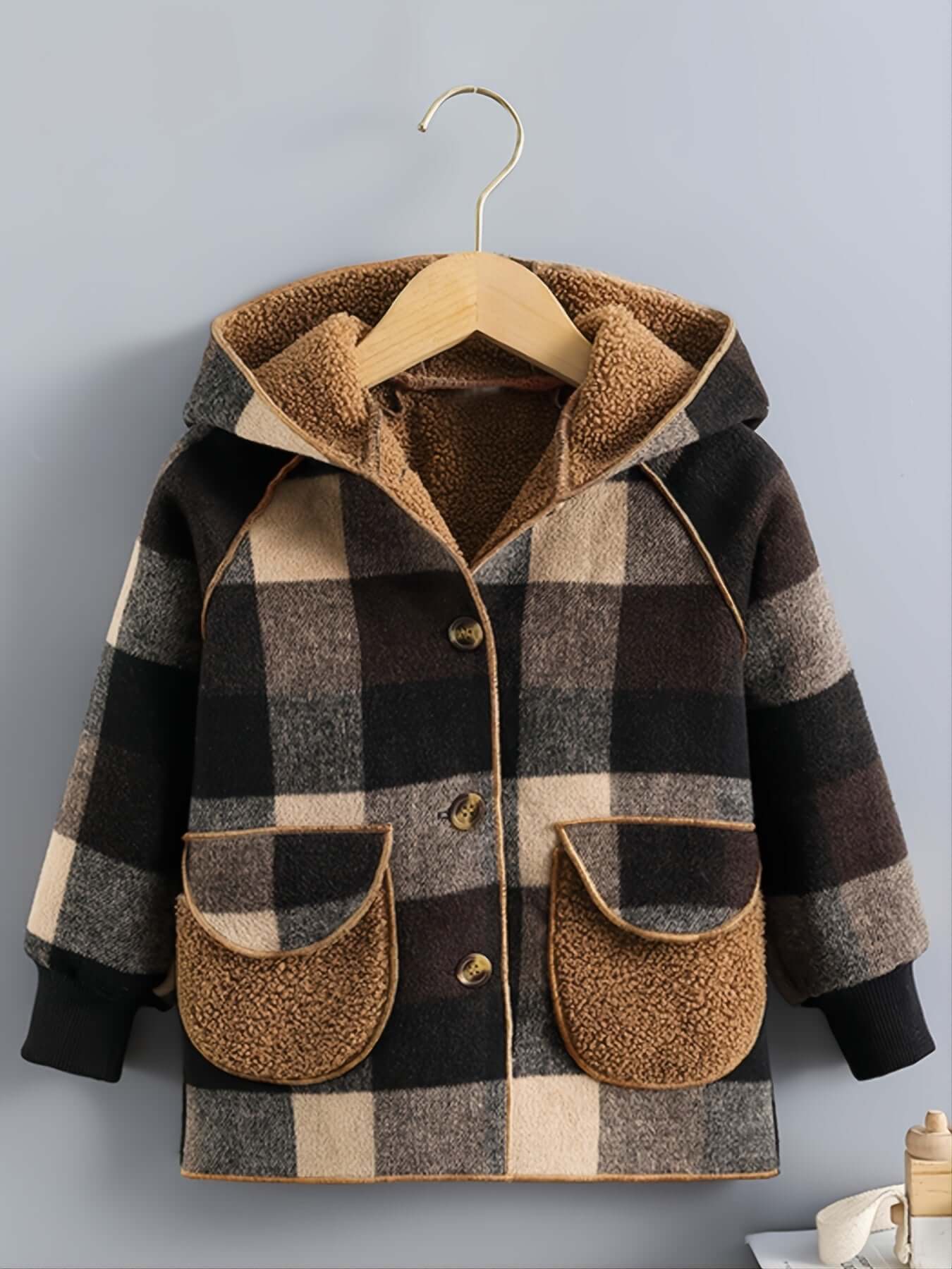 Adventure Ready Kids Plaid Hooded Jacket - Plush Lined