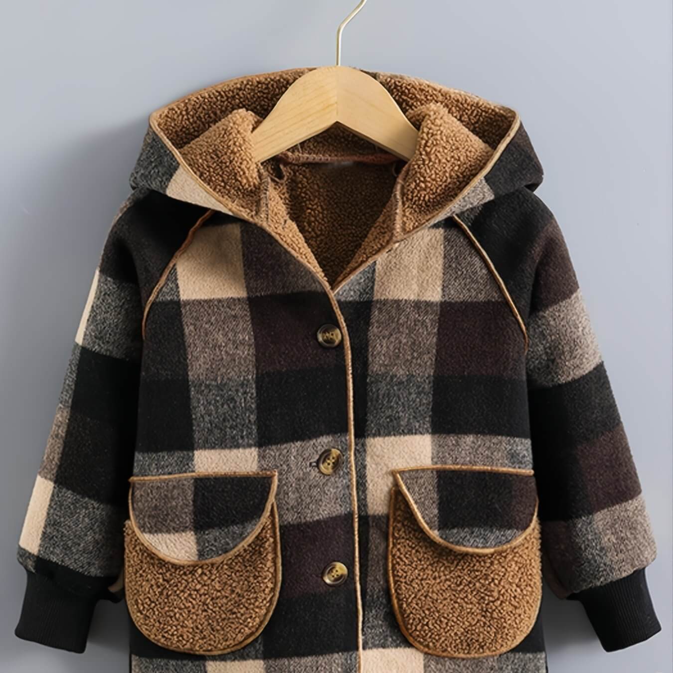 Adventure Ready Kids Plaid Hooded Jacket - Plush Lined