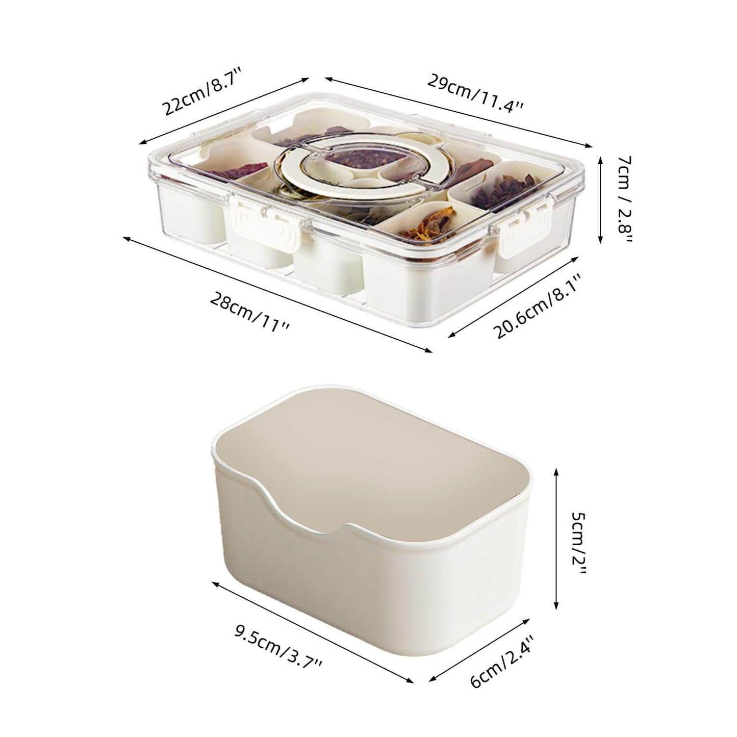 Airtight Snackle Box - Divided Snack Organizer with Handle