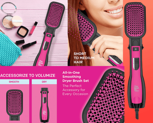 All-in-1 Conair Smoothing Detangling Dryer Brush - Pink