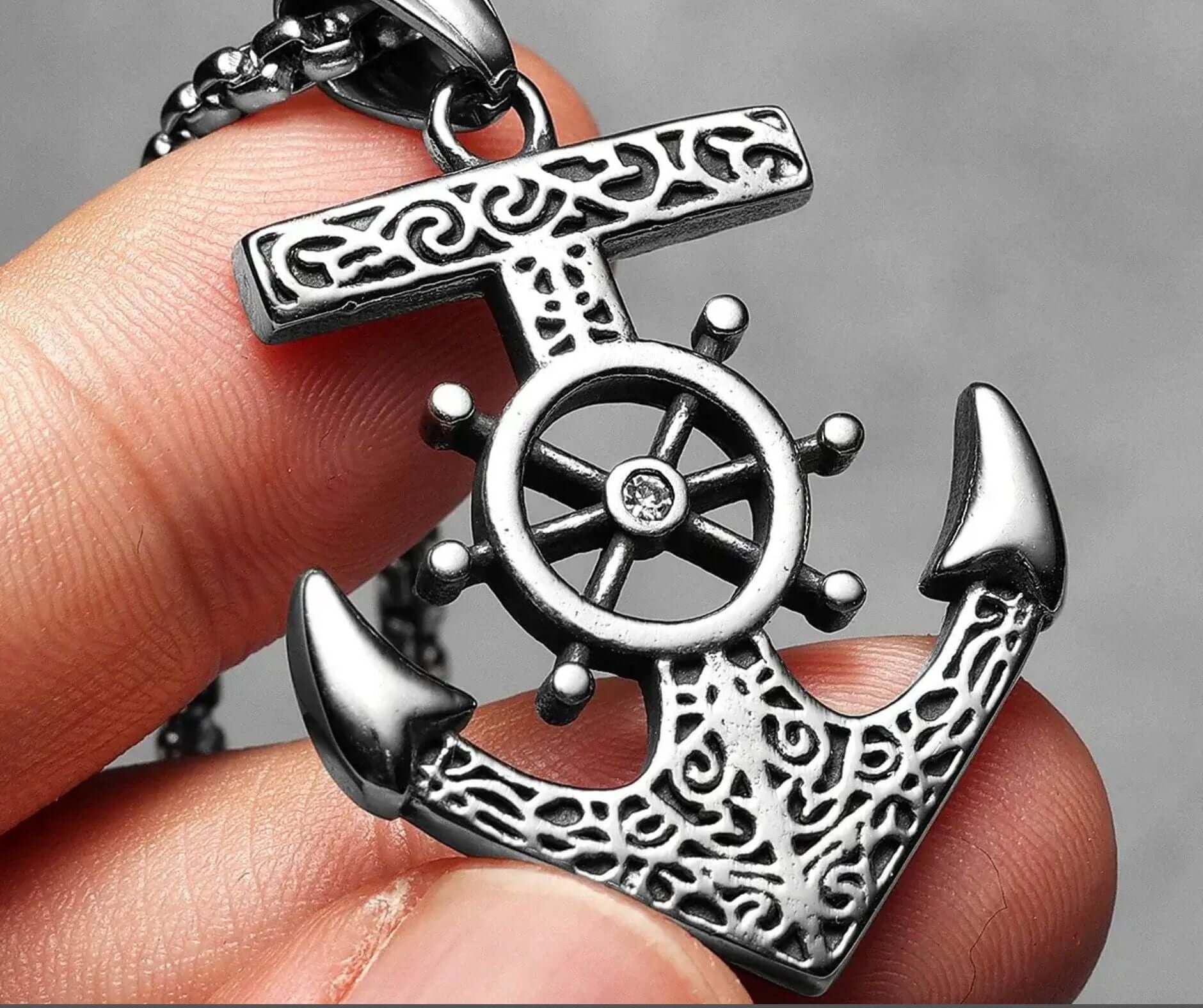 Anchor Energy Punk Style Rudder Steel Necklace
