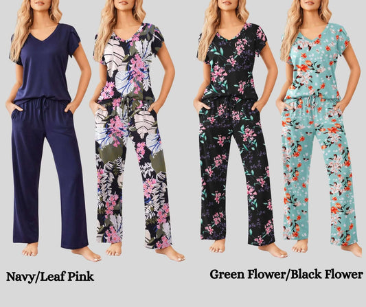 Comfort Duo 2 Pack Womens Short Sleeve Pajamas Set