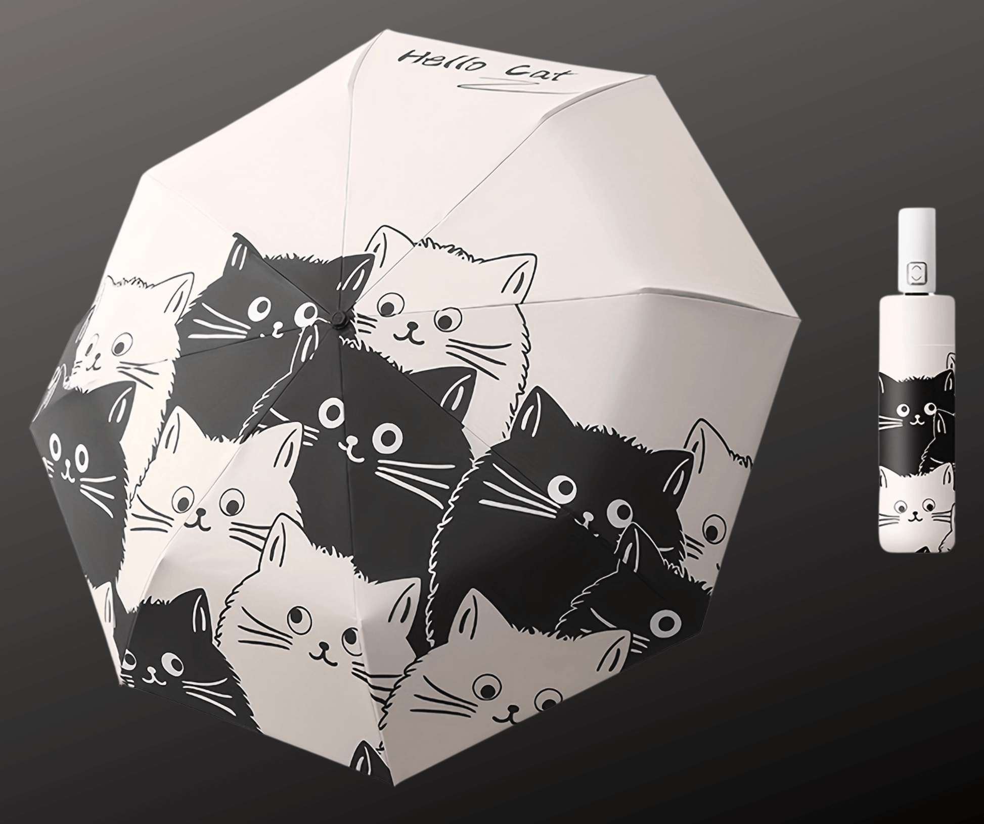 Purr-fect Cover: UV-Blocking Cat Print Umbrella