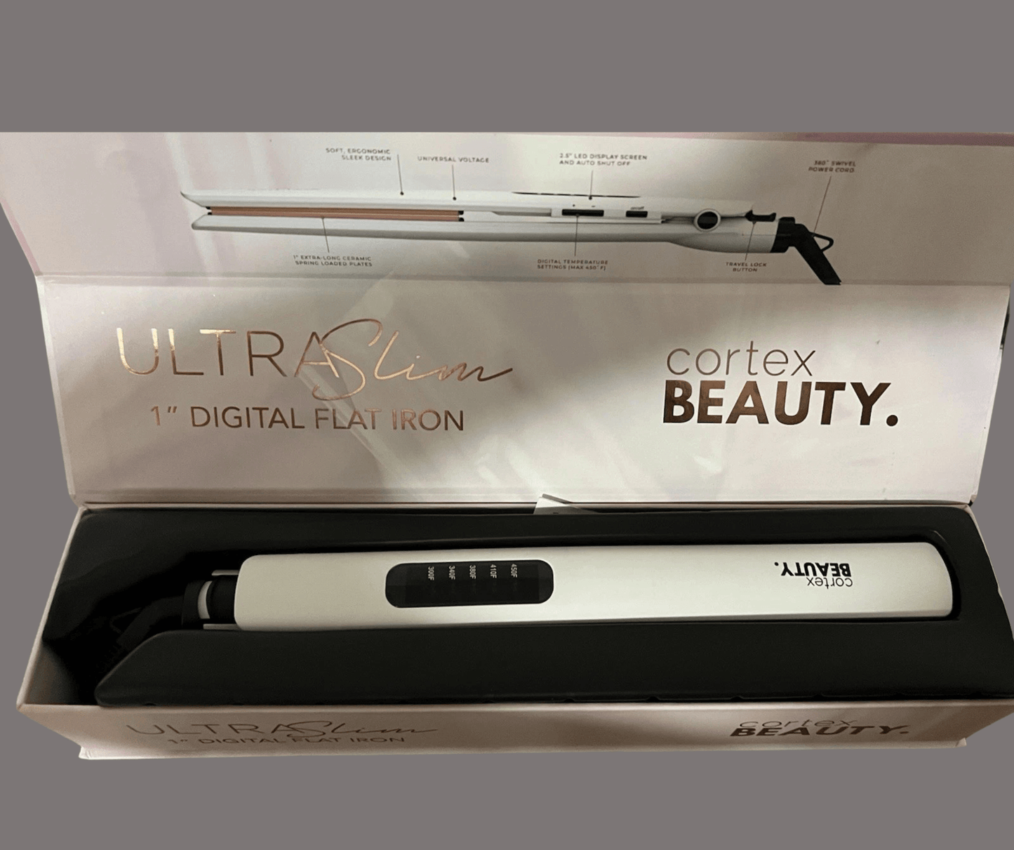 Cortex Beauty Ultra Slim 1-Inch Hair Straightener - White
