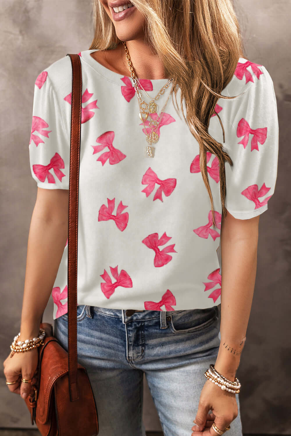 Blossom Breeze Floral Bubble Sleeve Top