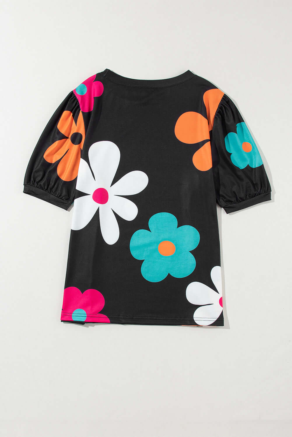 Blossom Breeze Floral Bubble Sleeve Top