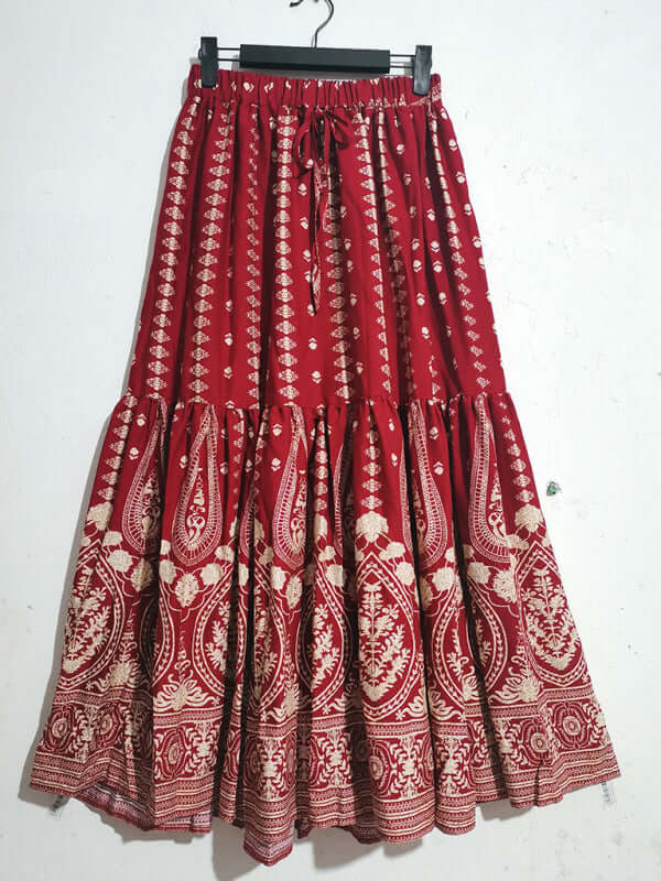 Boho Beauty Bohemian High-Waist Swing Skirt