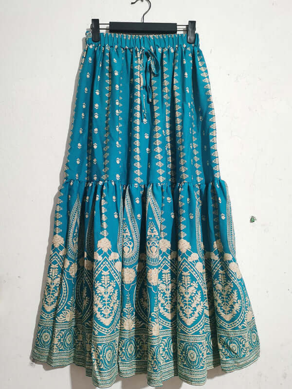 Boho Beauty Bohemian High-Waist Swing Skirt