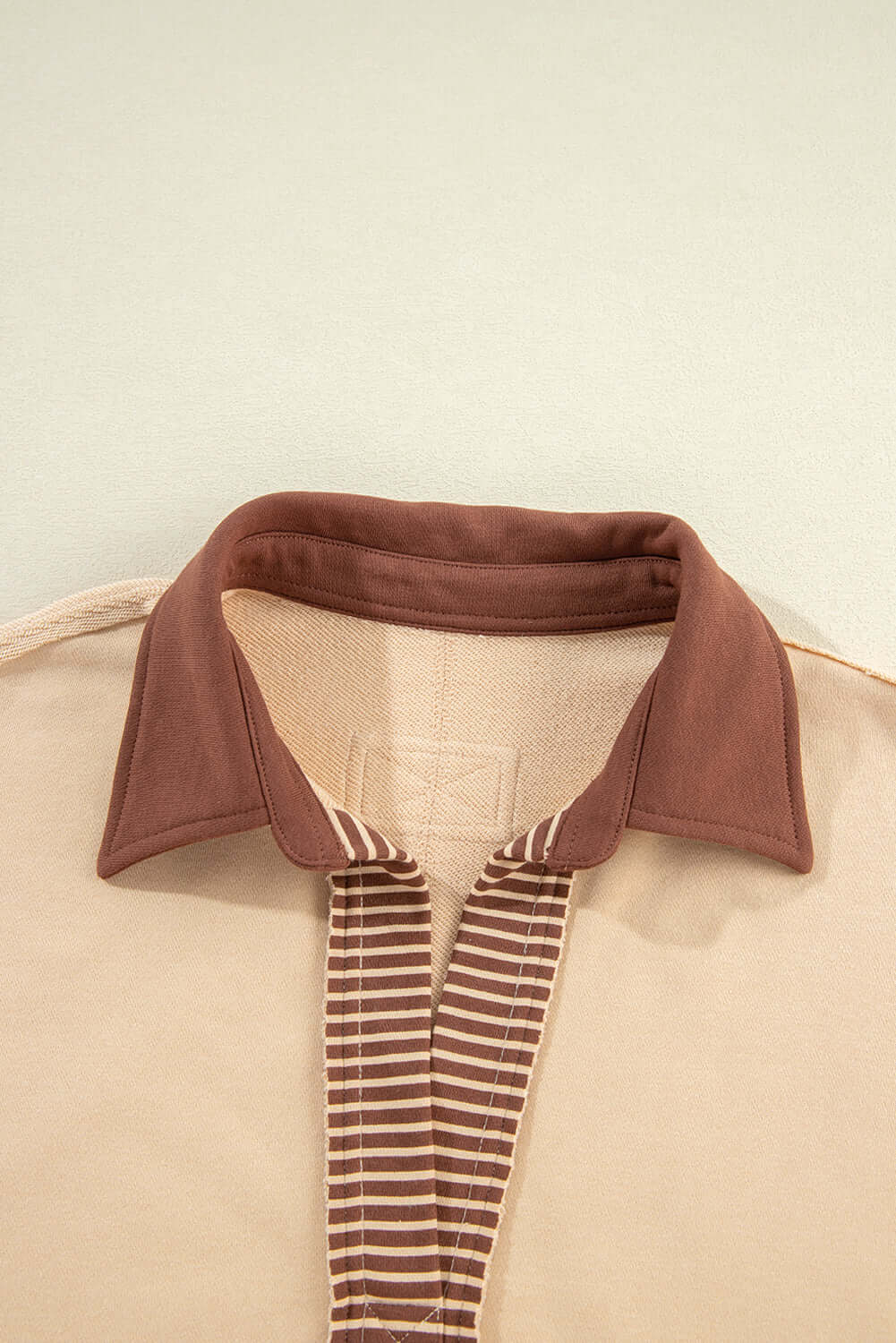 Bold Contrast Striped Colorblock Collar Sweatshirt