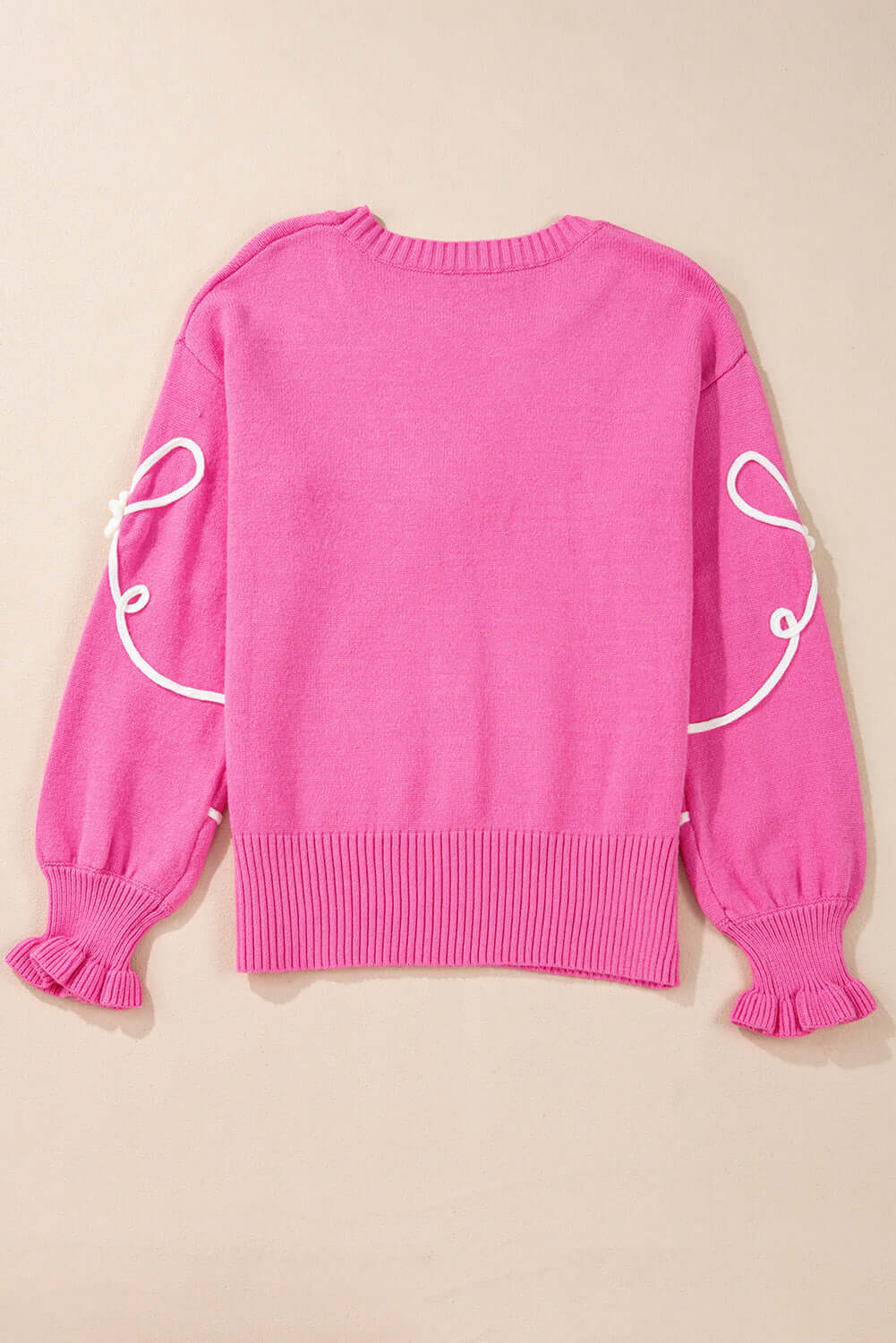 Bow Detail Round Neck Sweater for Women