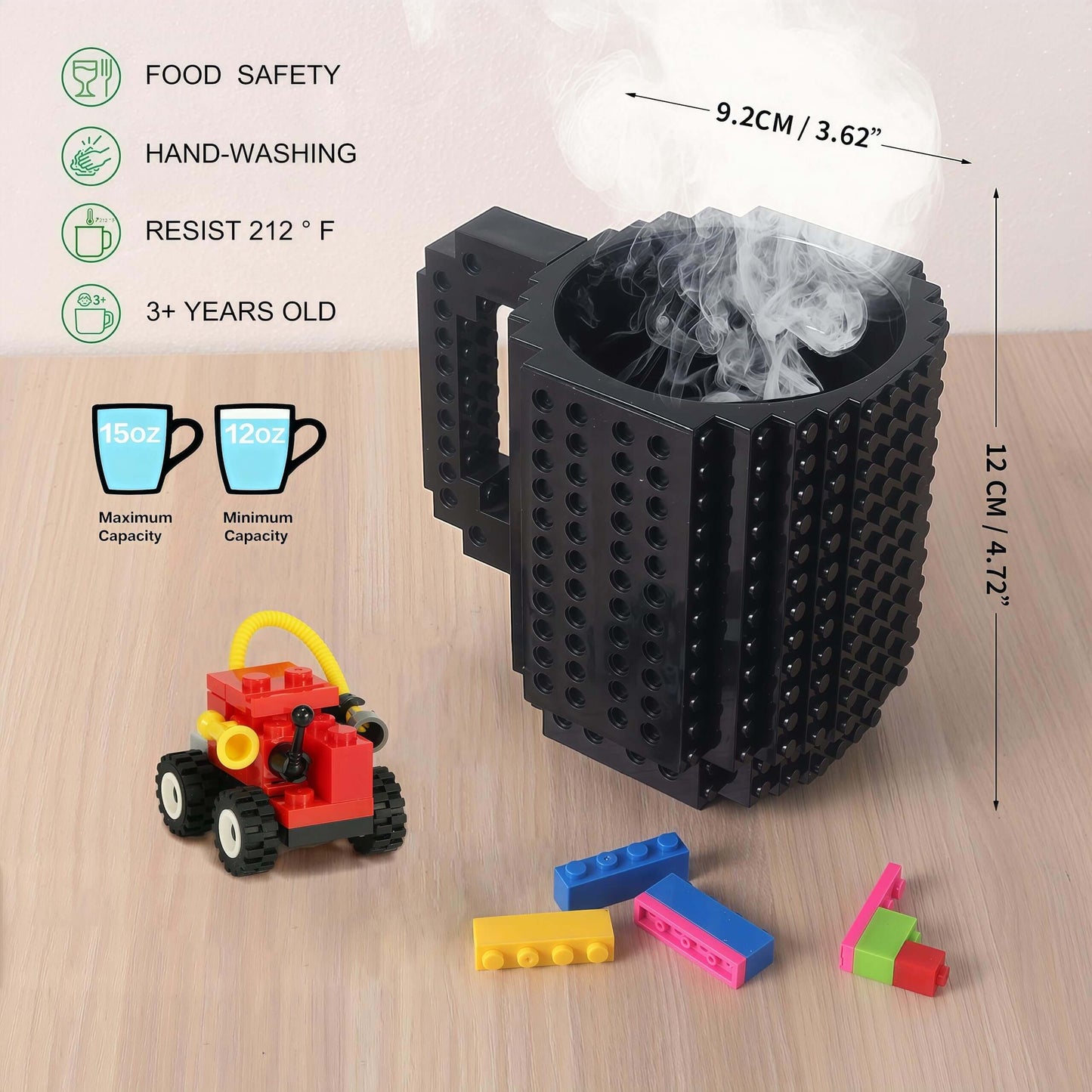 Build-On Brick Coffee Mug Funny DIY Gift Cup