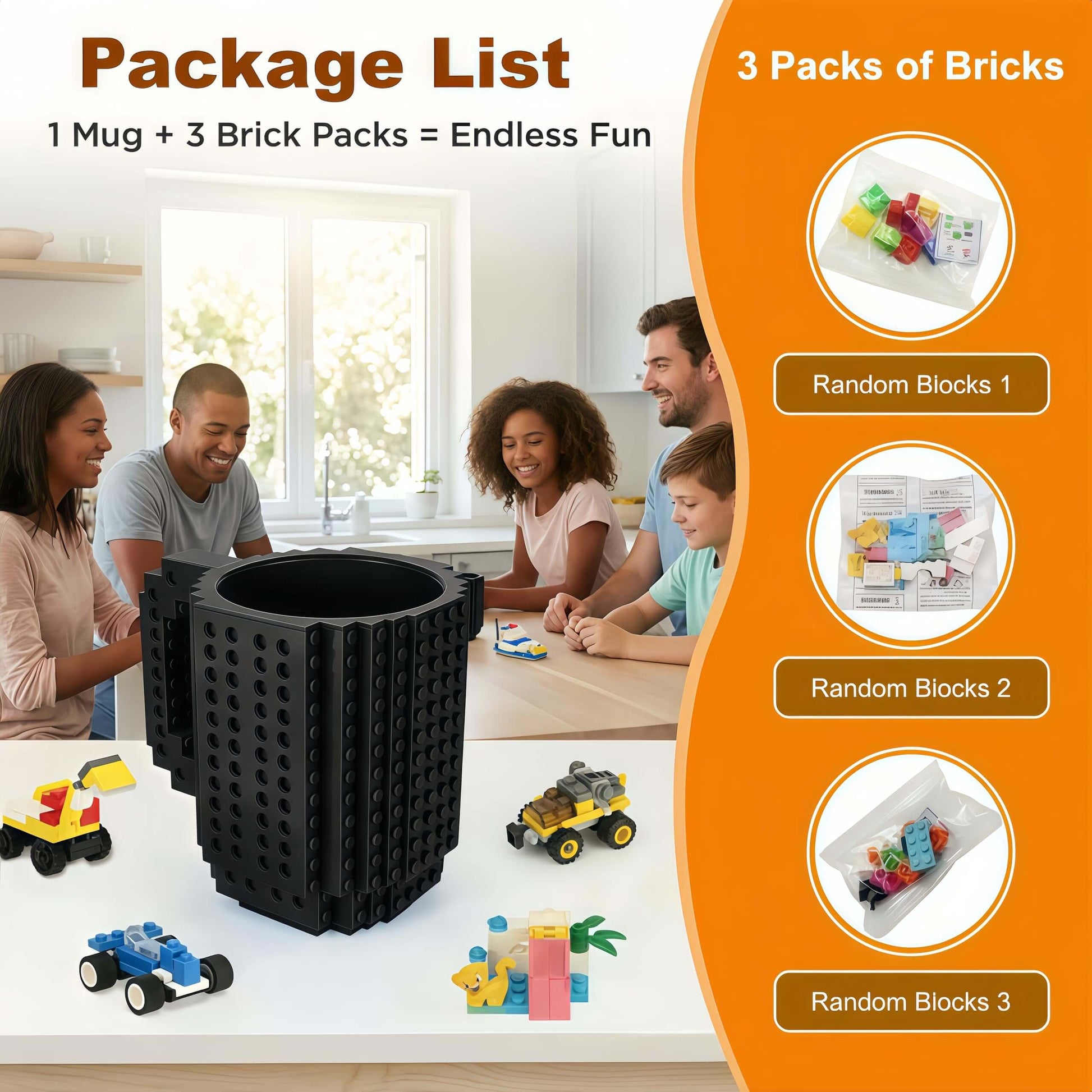 Build-On Brick Coffee Mug Funny DIY Gift Cup