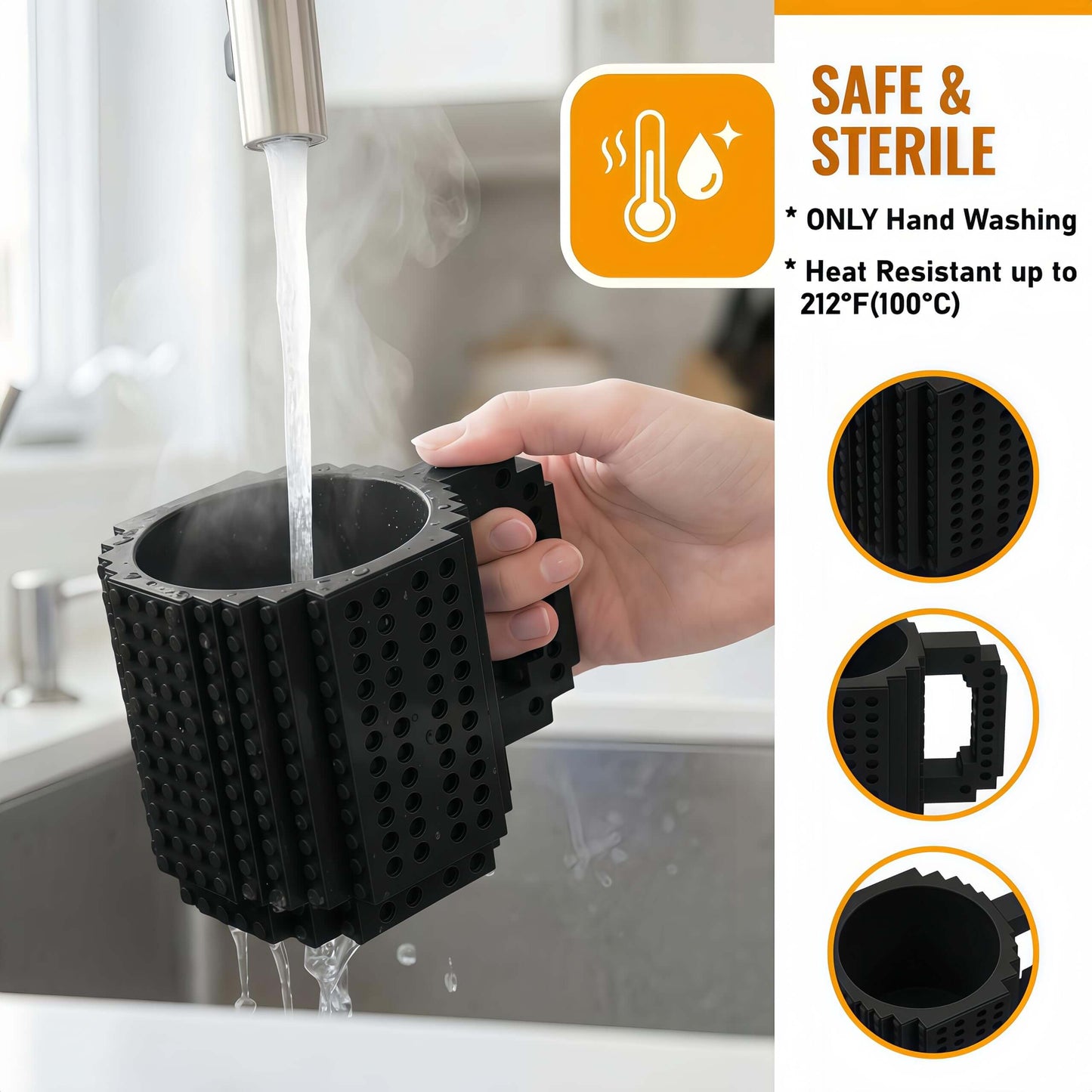 Build-On Brick Coffee Mug Funny DIY Gift Cup
