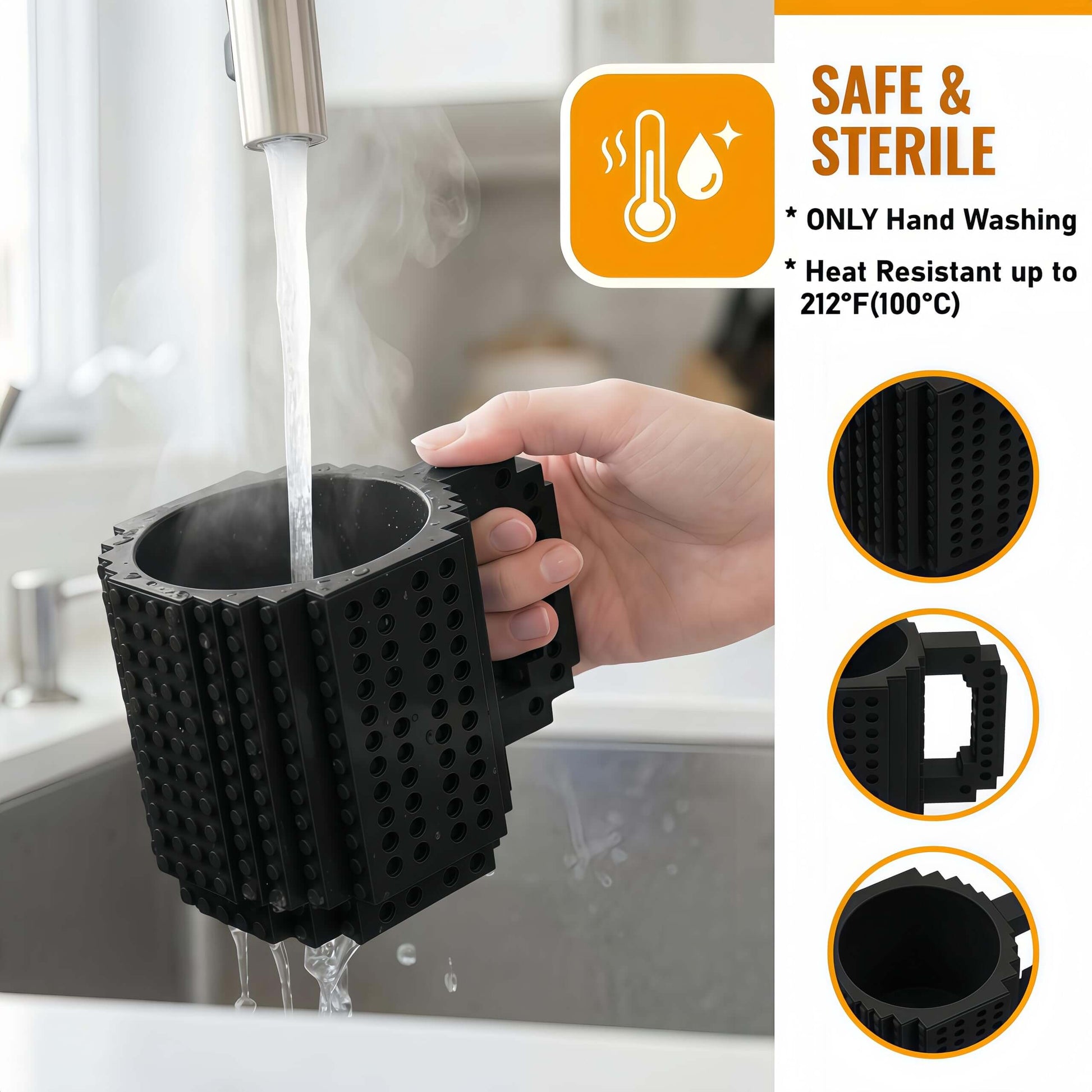Build-On Brick Coffee Mug Funny DIY Gift Cup