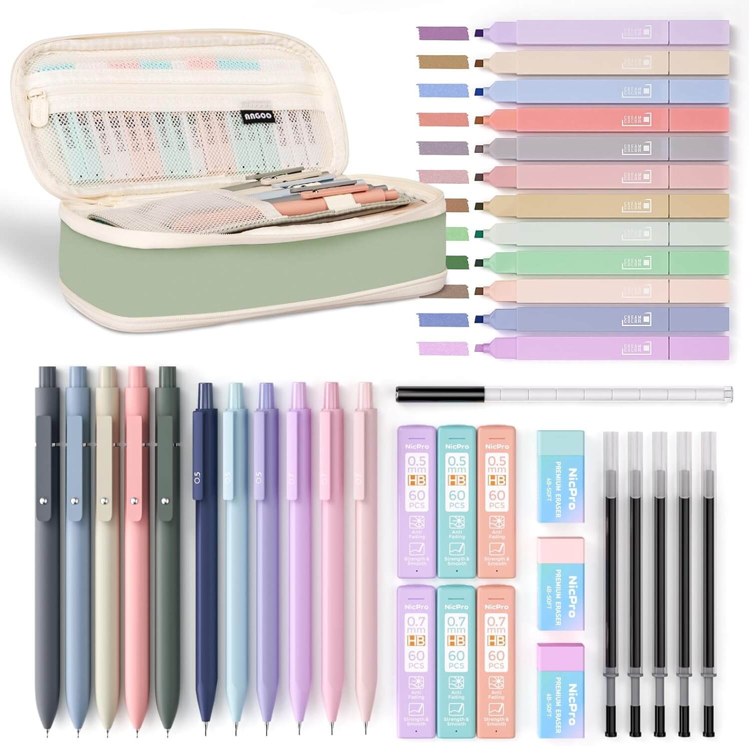 Charming Creations 39-Piece Aesthetic School Supplies Set