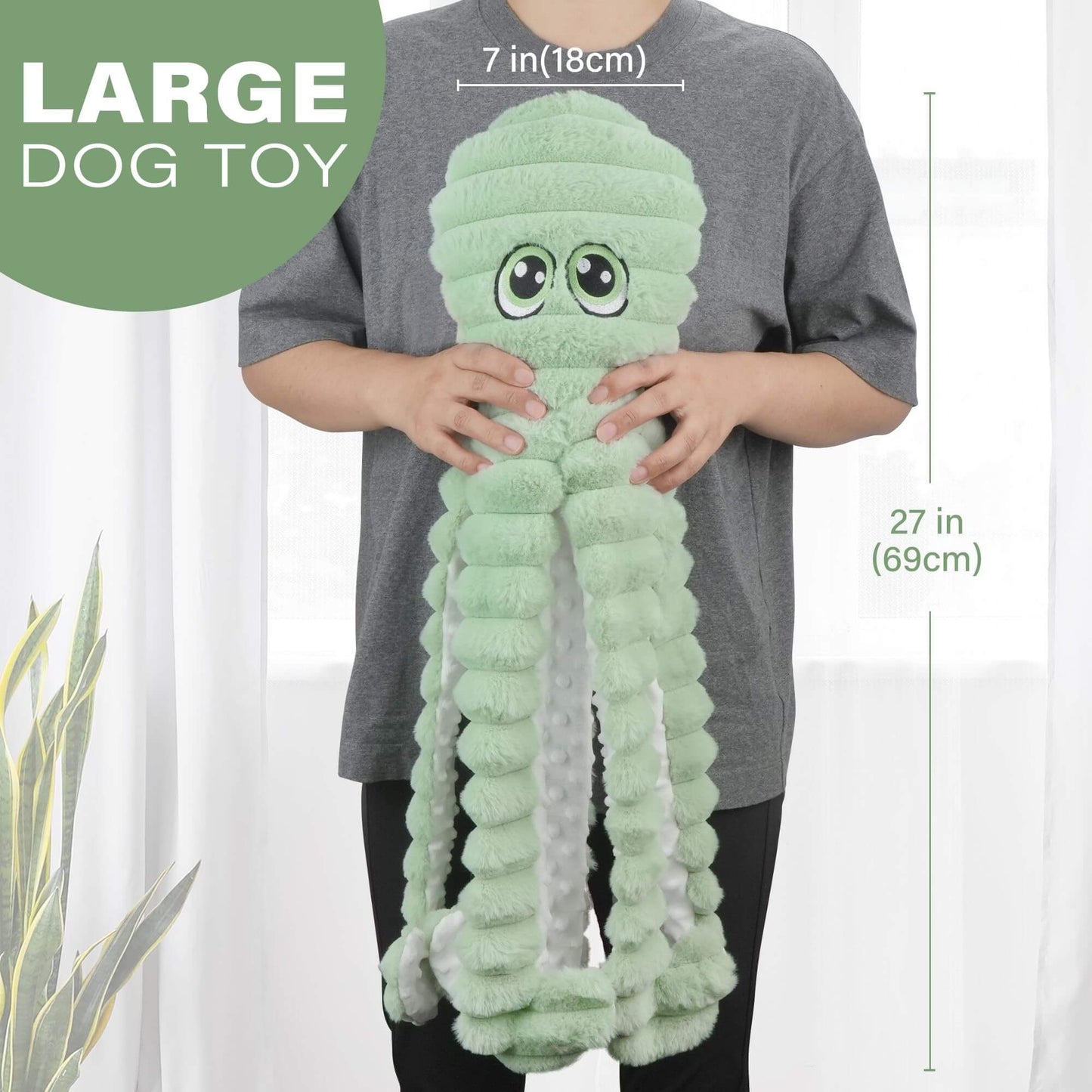 Chew & Cuddle Plush Octopus Toy for Dogs